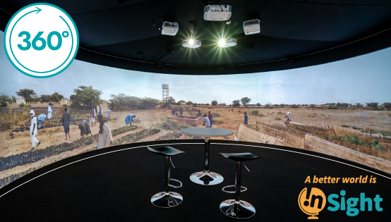 View inside a 360 degree video installation